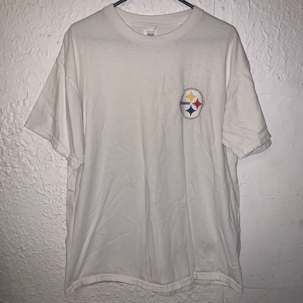 Vintage 90s Pittsburgh Steelers NFL Football Logo 7 Embroidered Shirt L